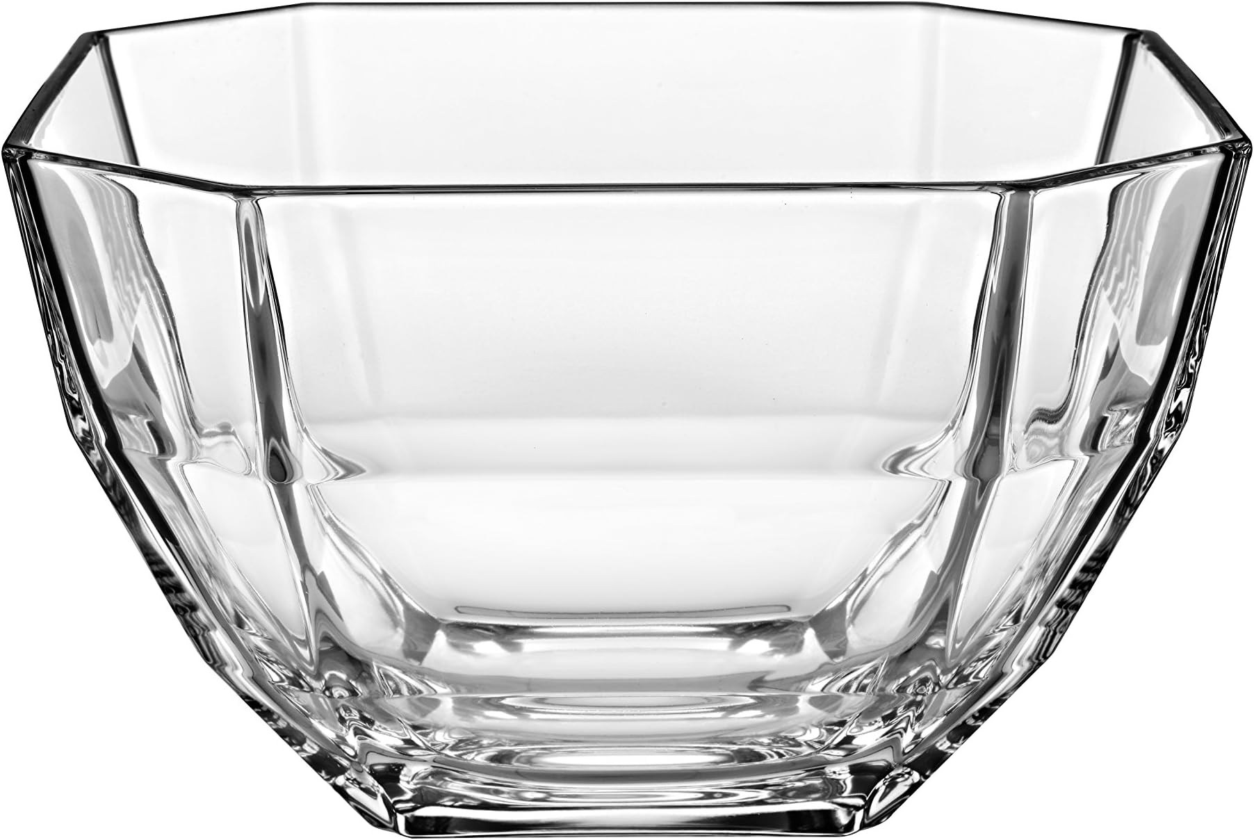 European Glass - Deep -Octagon Serving Bowl - Salad bowl - Mixing Bowl - 8.5" D - 110 oz. - Made in Europe