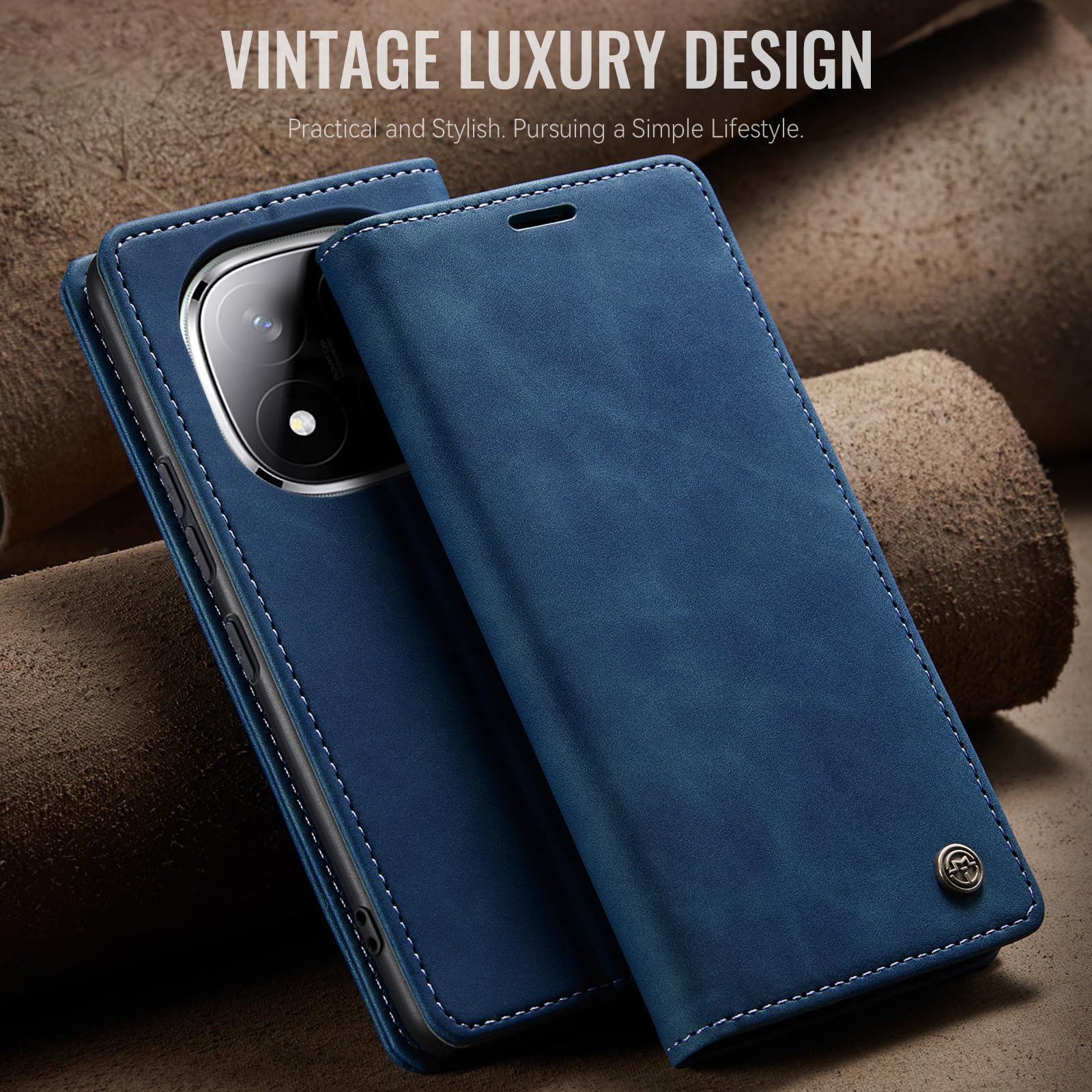 Monweicz Cover Compatibile con Xiaomi Poco X7 5G, Custodia Portafoglio con Slot per Scheda, Protezione Completa Premium in Pelle PU, Flip Libro Magnetica Xiaomi Poco X7 5G, Blu