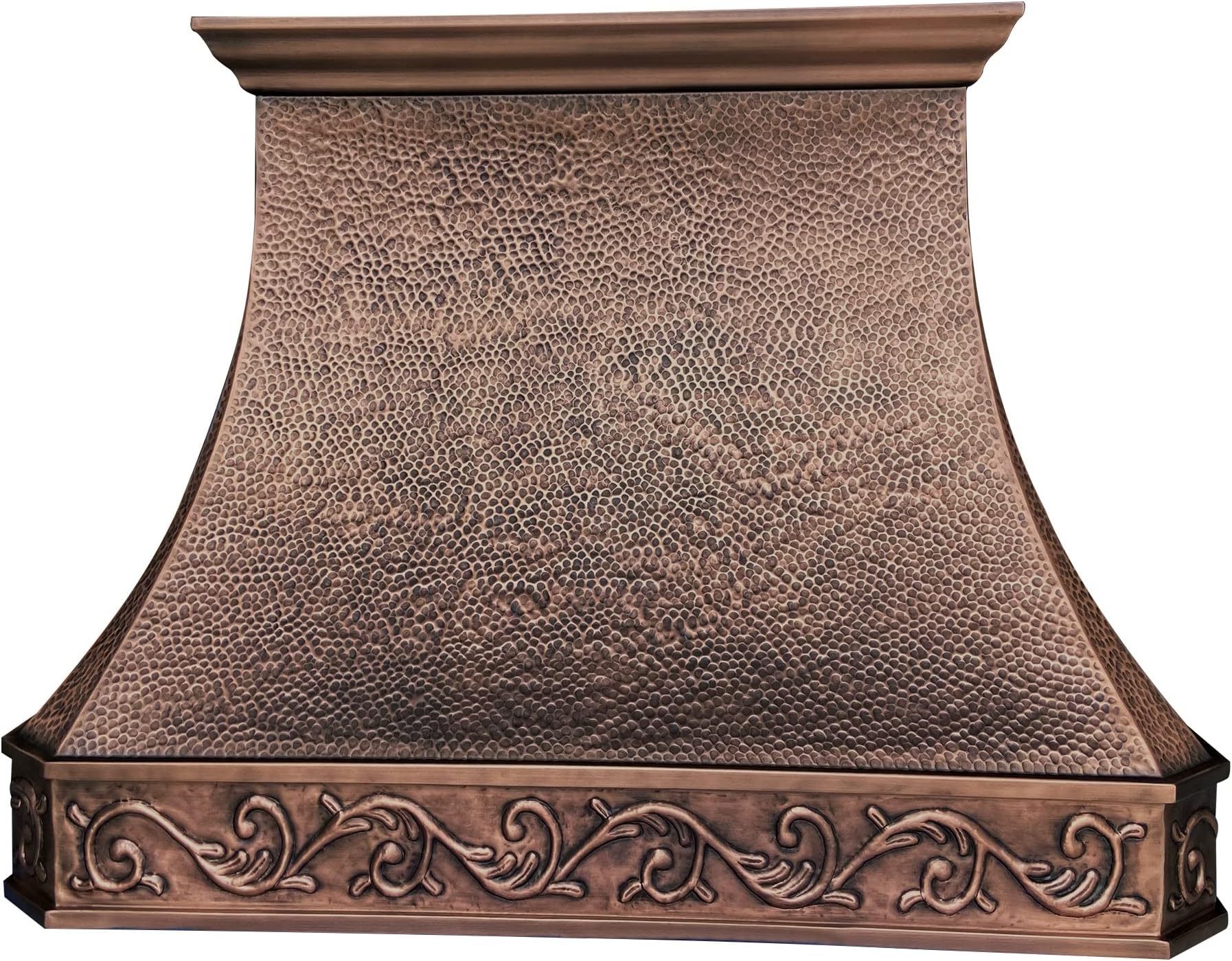 SINDA 42"W x 48"H Island Mount Copper Range Hood with Profession Stainless Steel Vent with Liner & Internal Motor, Beehive-Antique Copper, H3LBCI4248