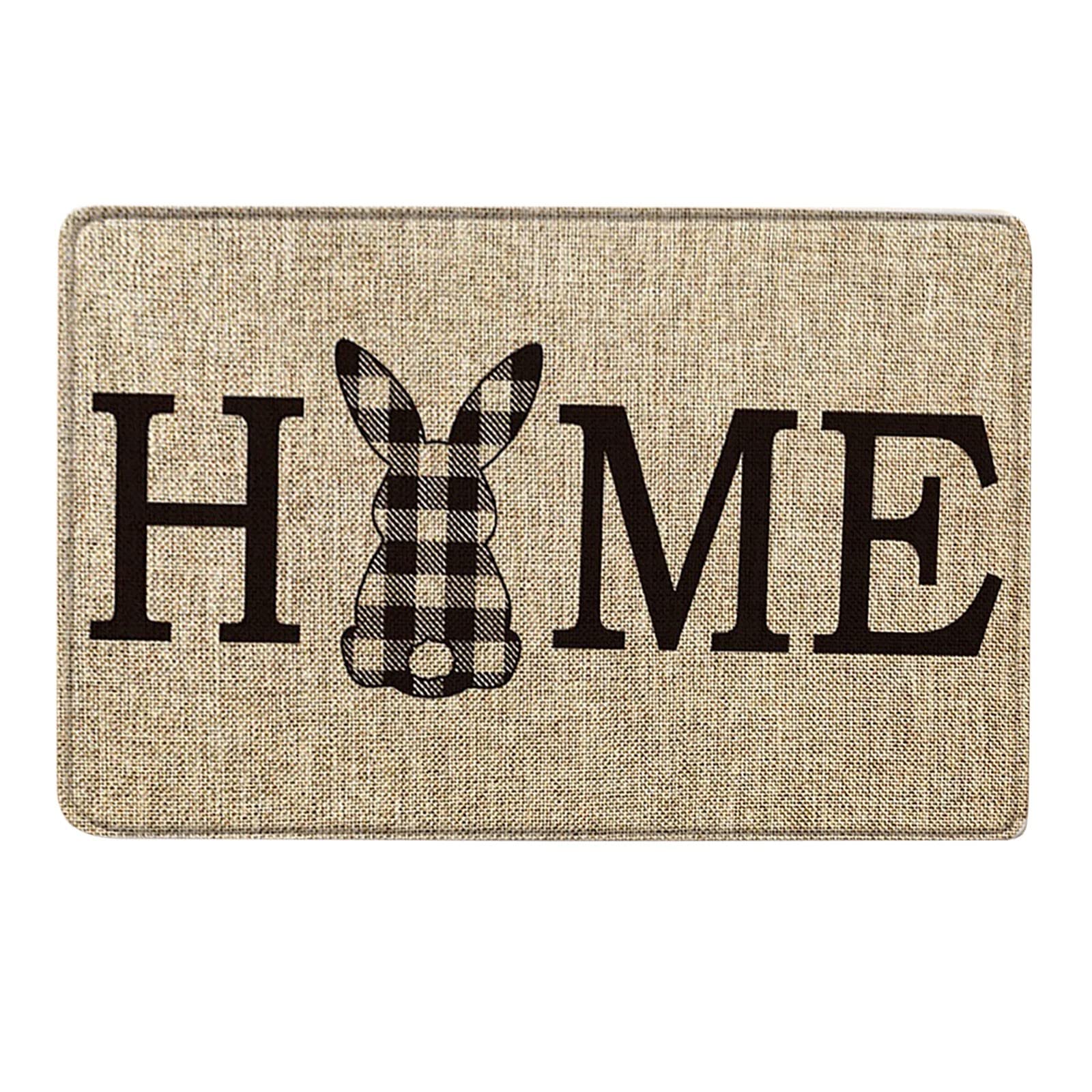 Happy Easter Front Door Mats for Entrance 16x24 Inch Home Bunny Easter Egg Rabbit Porch Floor Rugs Washable Decorative Inside Door Entryway Bathroom
