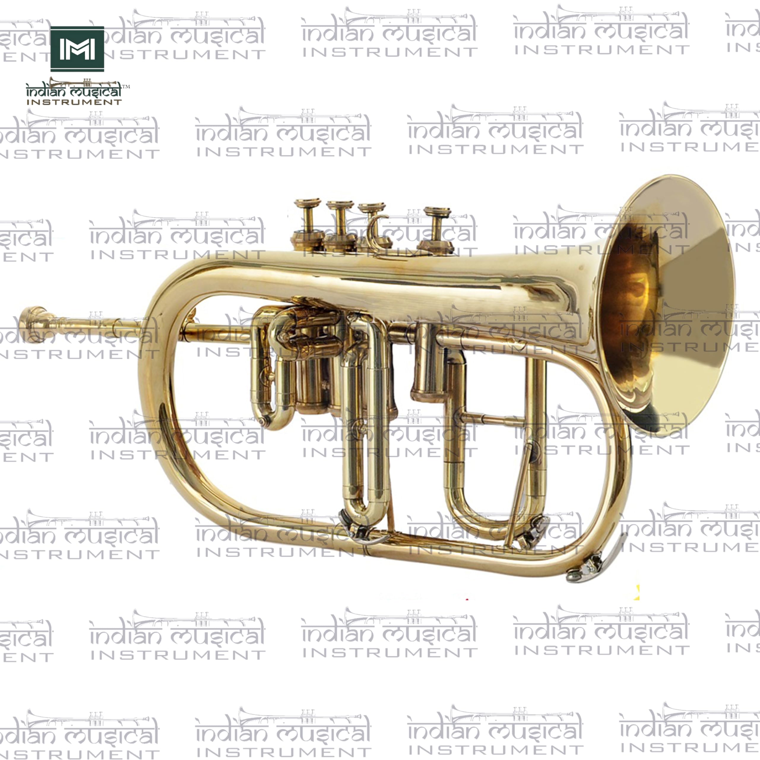 IMI Flügelhorn 4 Ventil BB Pitch Premium Qualität inkl. Mundstück und Tragetasche (Goldmessing)