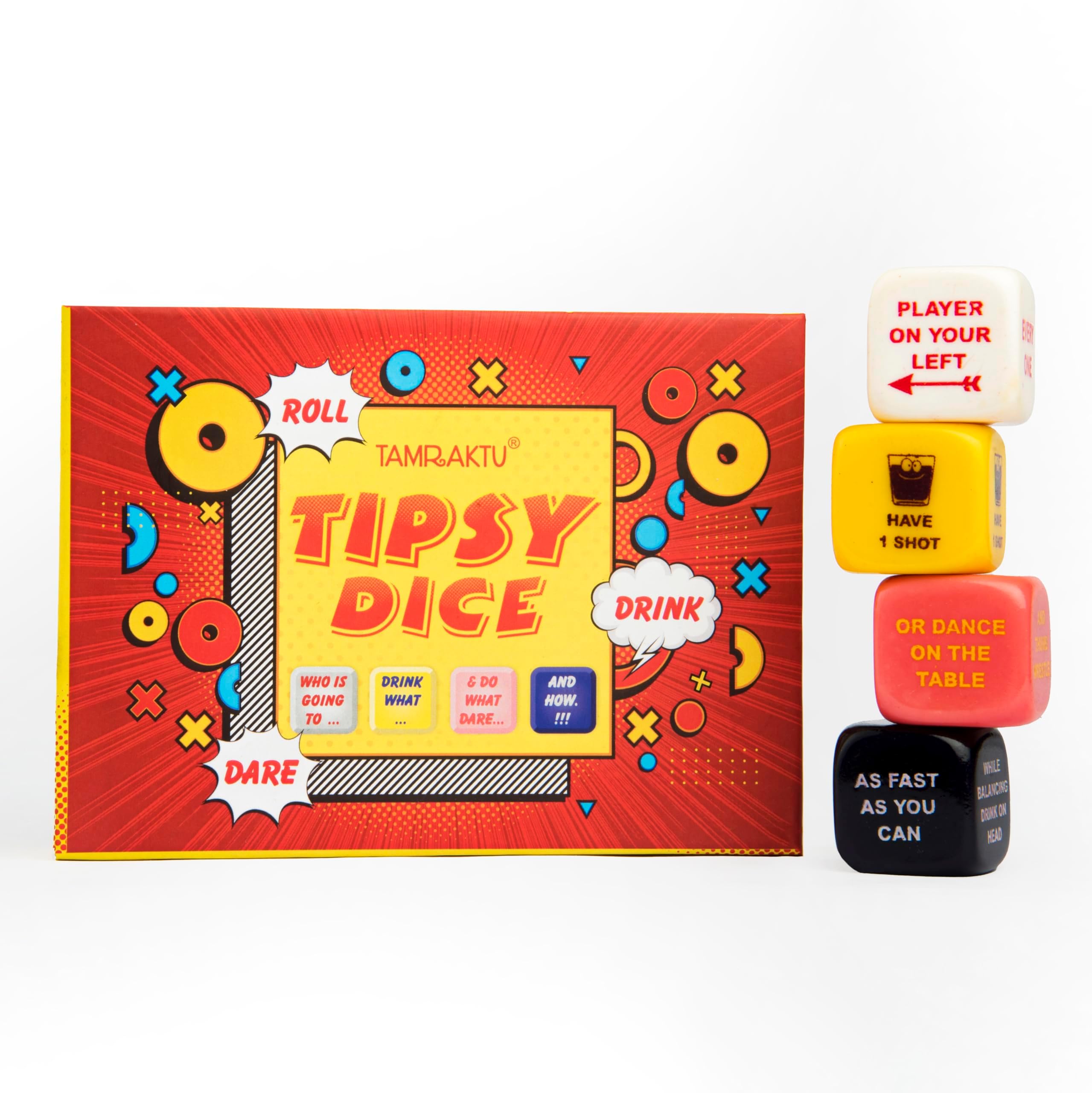 TAMRAKTU Tipsy Dice – Roll, Drink, Dare - an Ultimate Drinking Game/Bar Game