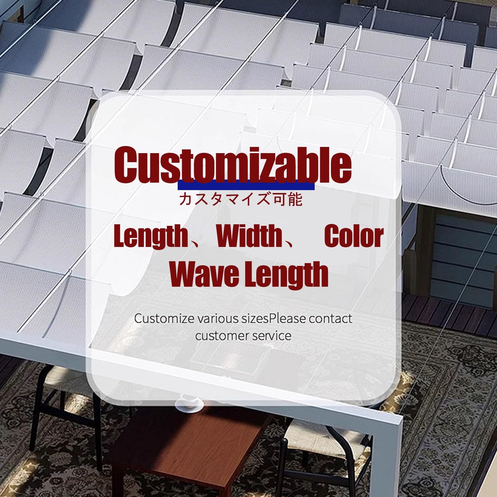 Generisch Einziehbarer Sonnenschutz Markise Elektrische Pergola-Abdeckung Mit Installationsset Verstellbares Wellen-Sonnensegel Für Terrasse Garten Outdoor-Pavillon UV-Schutz