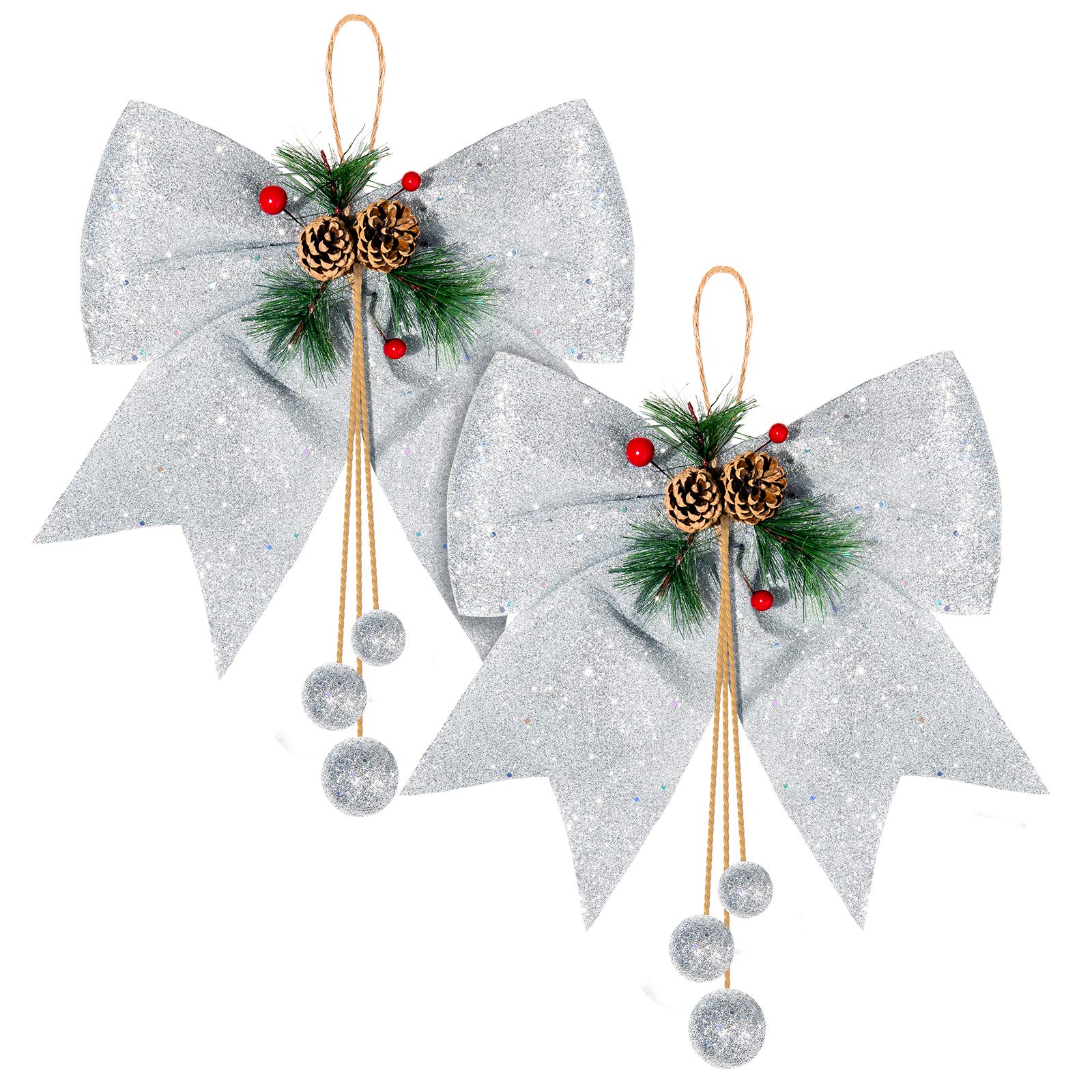 Photo 1 of *STOCK PHOTO FOR REFERENCE ONLY* Whaline 2pcs Christmas Bow Decorations PINK