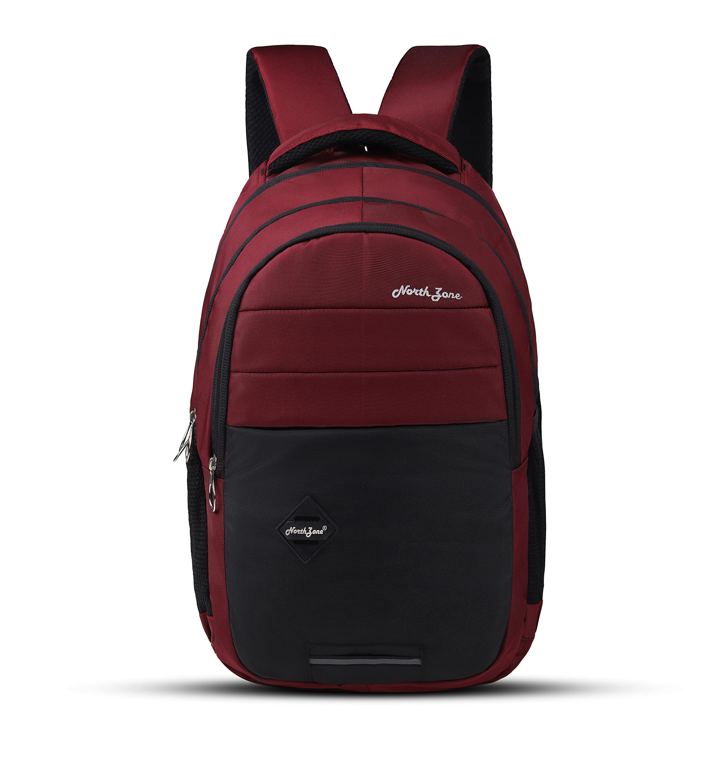 Backpack, Maroon and Black, 30 cm x 45 cm spacious/large laptop backpack with Raincover, college bag, travel bag for men and women, Black, 30 Litre-image-19
