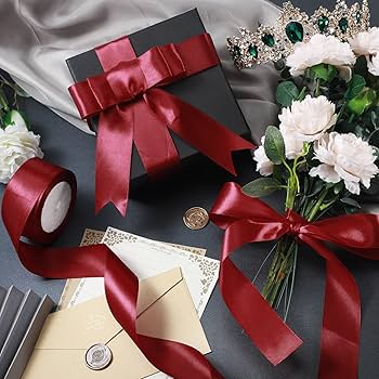 Amazon.co.jp: バーガンディリボン 2ロール 幅50ヤード 1.5