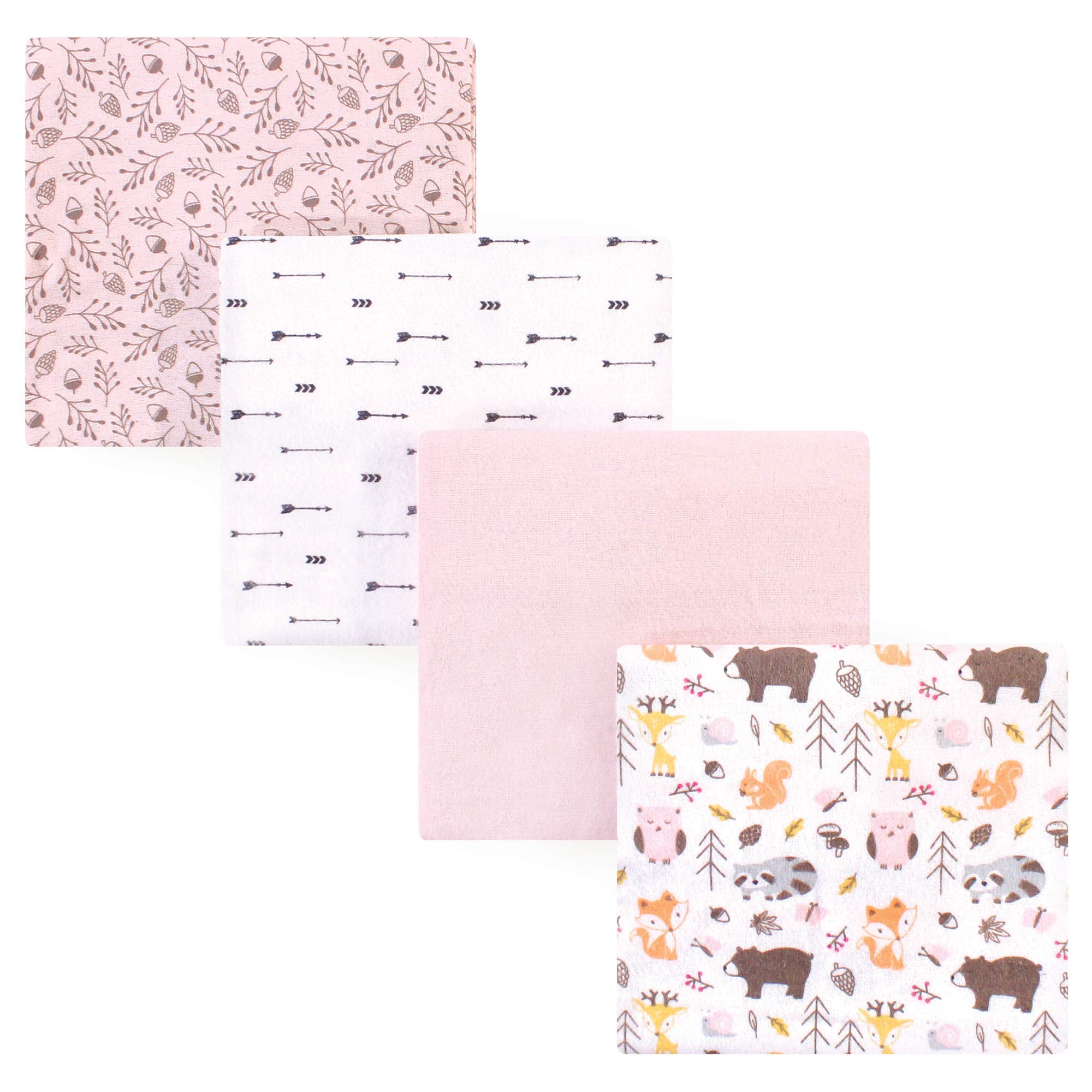 Hudson Baby Unisex Baby Cotton Flannel Receiving Blankets, Girl Pinecone, One Size
