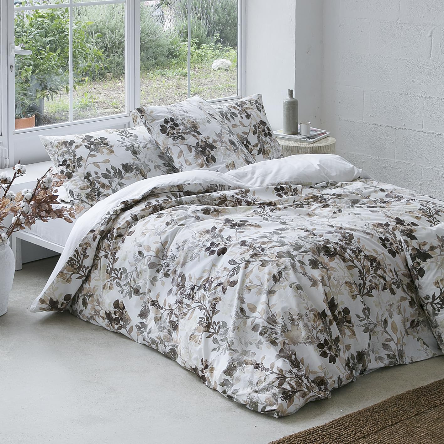 Funda Nórdica Floralink Cama 180 Cm - 260x240 Cm, Algodón 200 Hilos. Cierre Con