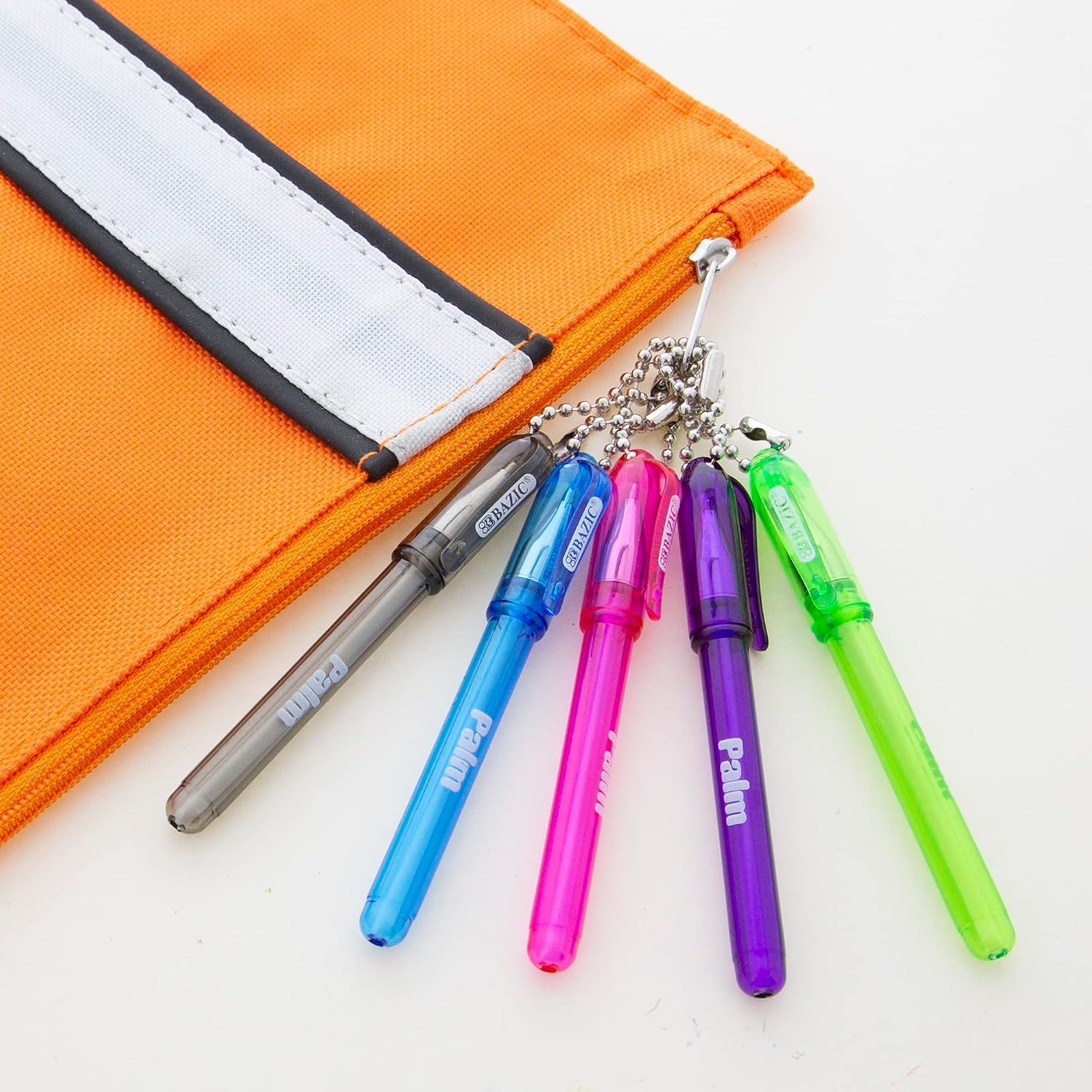 BAZIC Ballpoint Pen Palm Mini Pens w/Key Ring, Black Ink 1.0 mm Bold Point Smooth Writing, (5/Pack), 4-Packs