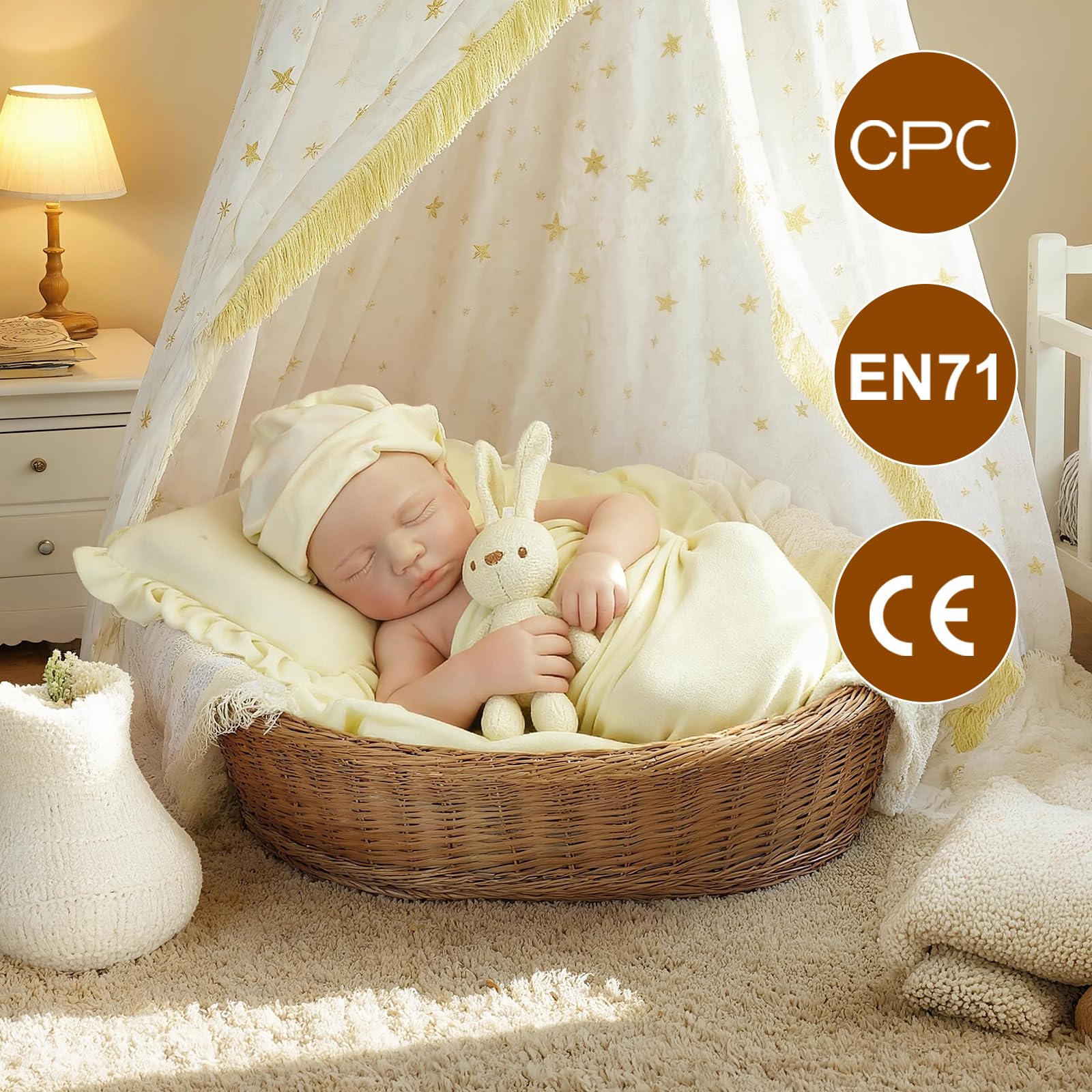 Reborn Baby Vollsilikon Junge 47 cm Realistische Reborn Baby Puppen Neugeborene Silikon Puppen