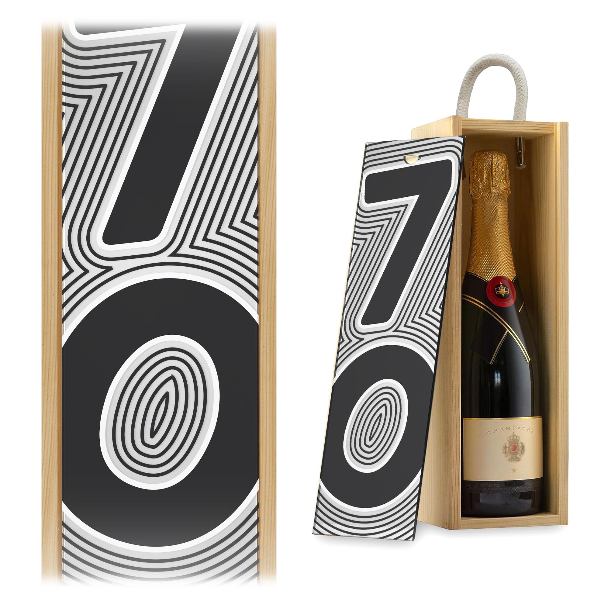 A1 Graphics Ltd 70th Birthday Champagne Wine Gift Box Milestone Birthday Gift For Him Her (Silver Mirror, Black Box)