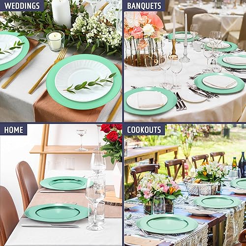 Miniatura 5 de Elegant Dining Juego de 6 placas de carga verde menta