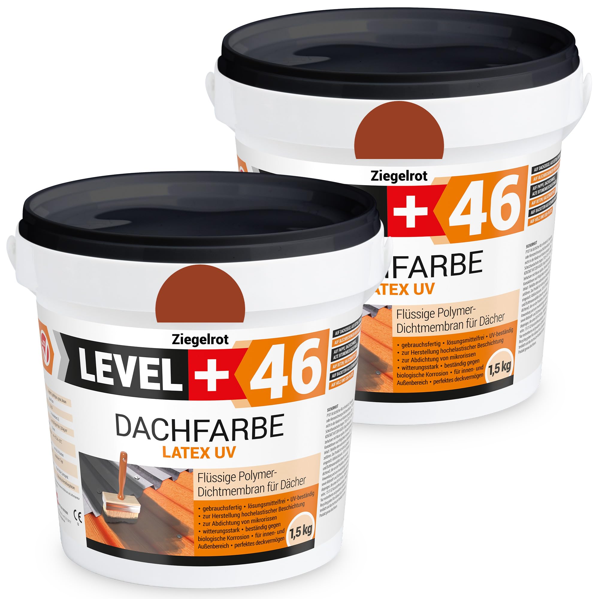 Level Plus Red Roof Paint 3 Kg Base Colour Roof Paint Roof Refurbishment Flexible Polymer Membrane High Coverage Weather Resistant Brick Rm46