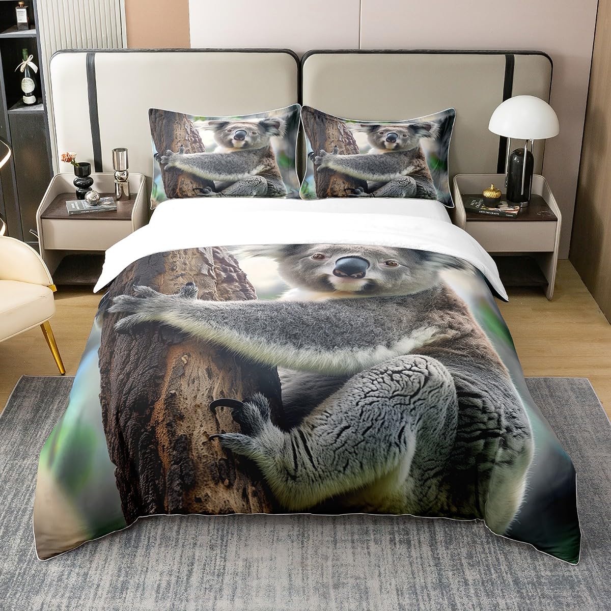 Brushed Cotton Winter Animals Duvet Cover Reversible W/ Pillow Cases King Size 264833 - View #5