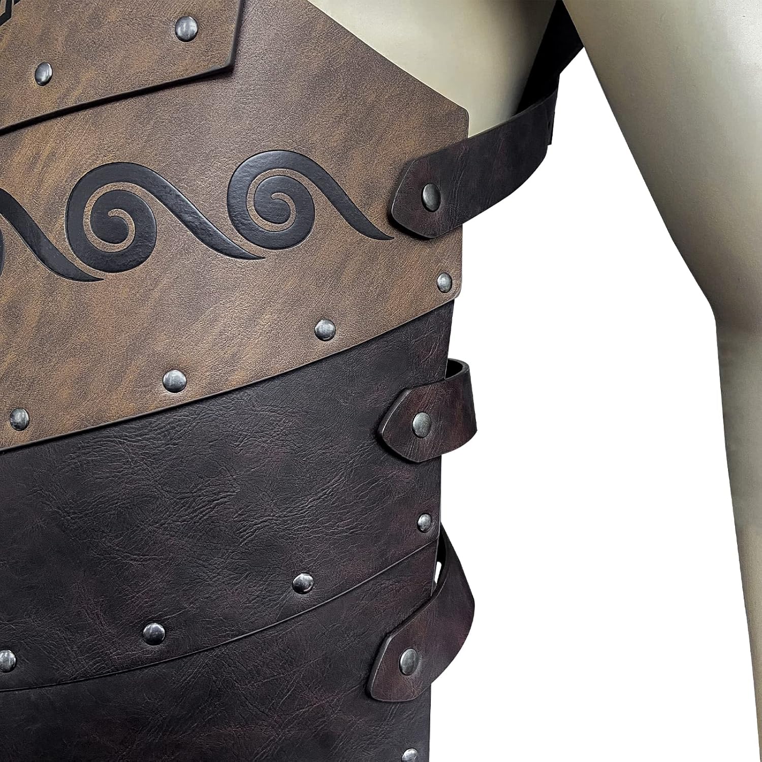 HiiFeuer Viking Faux Leather Embossed Chest Armor, Retro Medieval Knight Leather Armor for LARP/Cosplay - Image 3