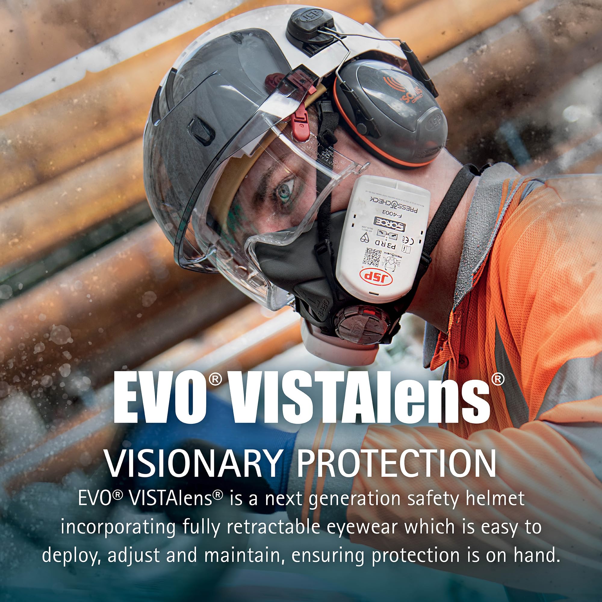 Jsp Evo Vistalens AMB170-005-F00 Kask Ochronny, Biały
