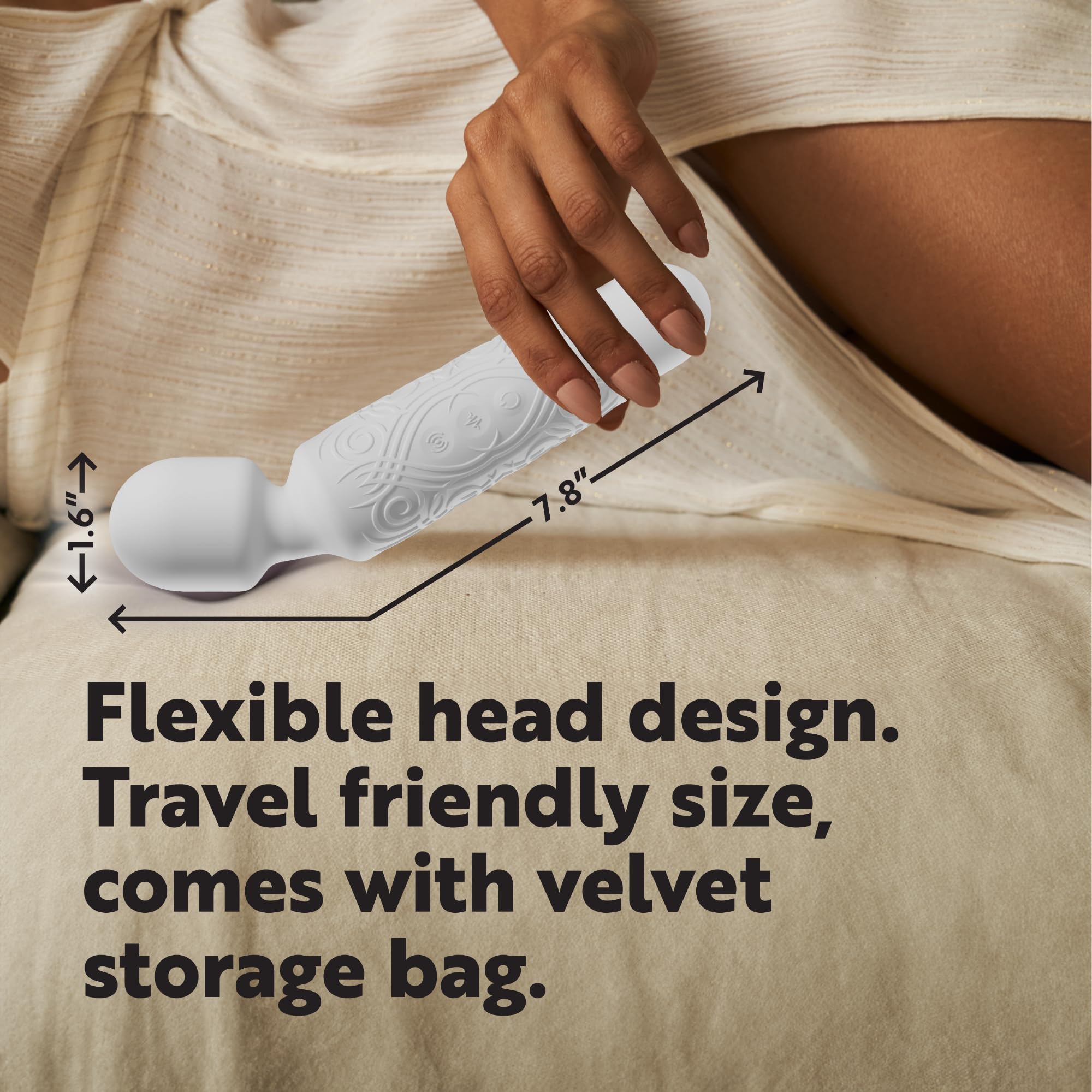 LuLu Wand Massager Vibrator for Women - Powerful Multi-Speed Waterproof Vibrating Wand with Smoky Quartz Yoni Egg - Silent Rechargeable Sex Toy for Clitoral Stimulation: Premium White