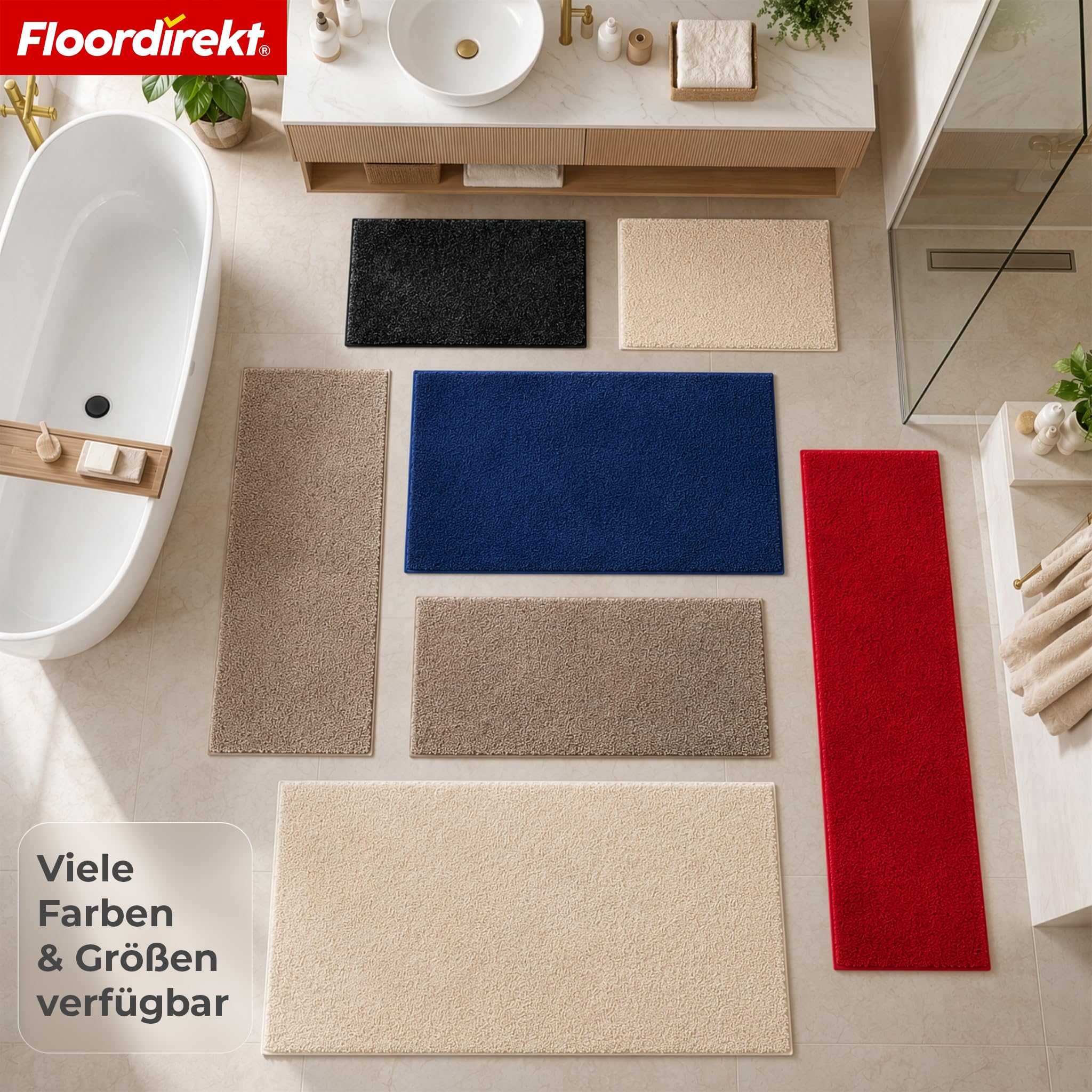 Floordirekt Tappetino da bagno NASA antracite, 120 x 180 cm, morbido e durevole, con bordi rinforzati, assorbe l'acqua e facile da pulire