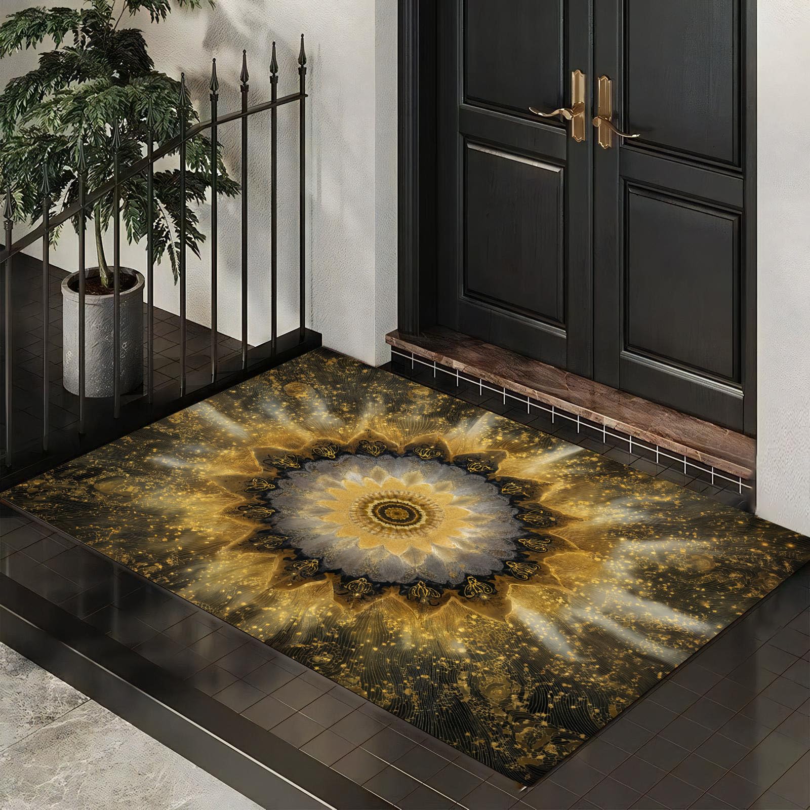 Tapis de sol antidérapant jaune doré pour résoudre les sols mouillés
