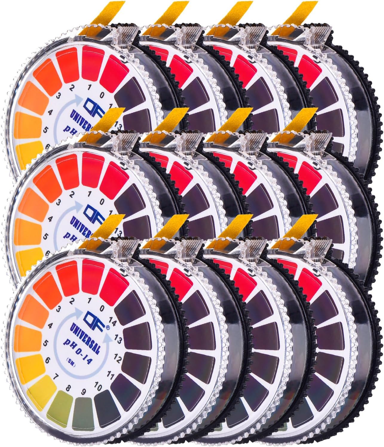 Jovitec Universal Ph Test Paper Strips Ph Test Strips Roll, Measure Full Range 0-14 Each 16.4 ft(12 Rolls)