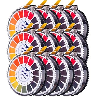 Jovitec Universal Ph Test Paper Strips Ph Test Strips Roll, Measure Full Range 0-14 Each 16.4 ft12 Rolls