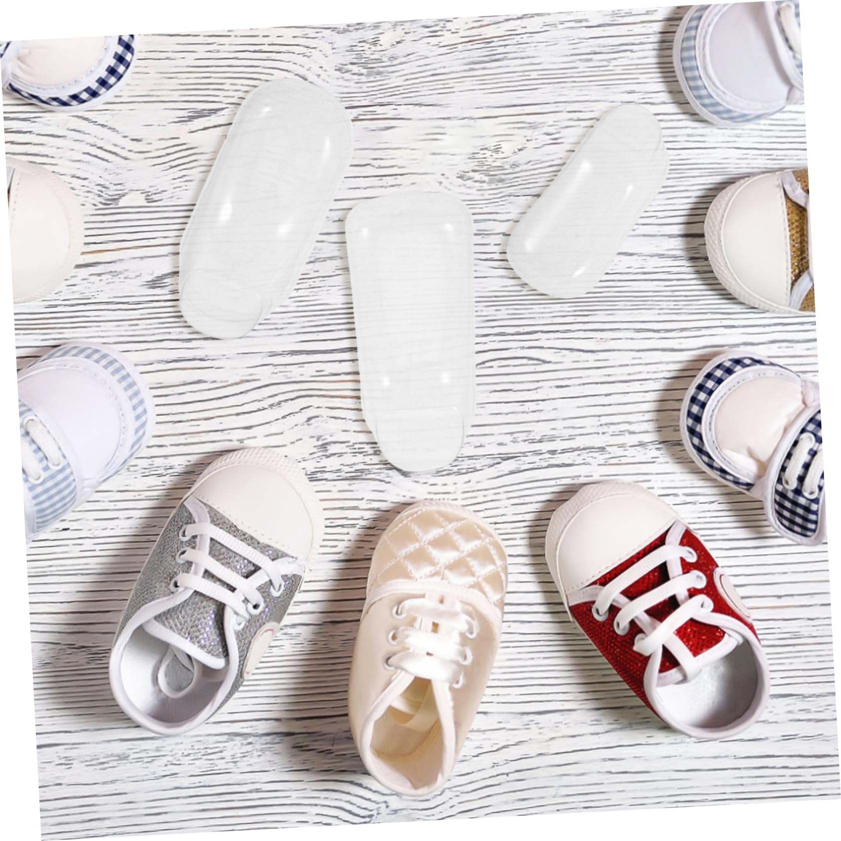Présentoir Plastique pour Chaussures Bébé 90pcs, Modèle de Chaussures pour Bébé, Support Transparent Multifonctionnel, pour Maison et Magasin