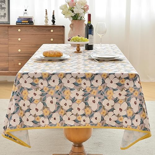 Oubonun Mantel rectangular de microgamuza, duradero y resistente a las arrugas, lavable, decorativo, estilo casa de campo, para cocina, comedor,