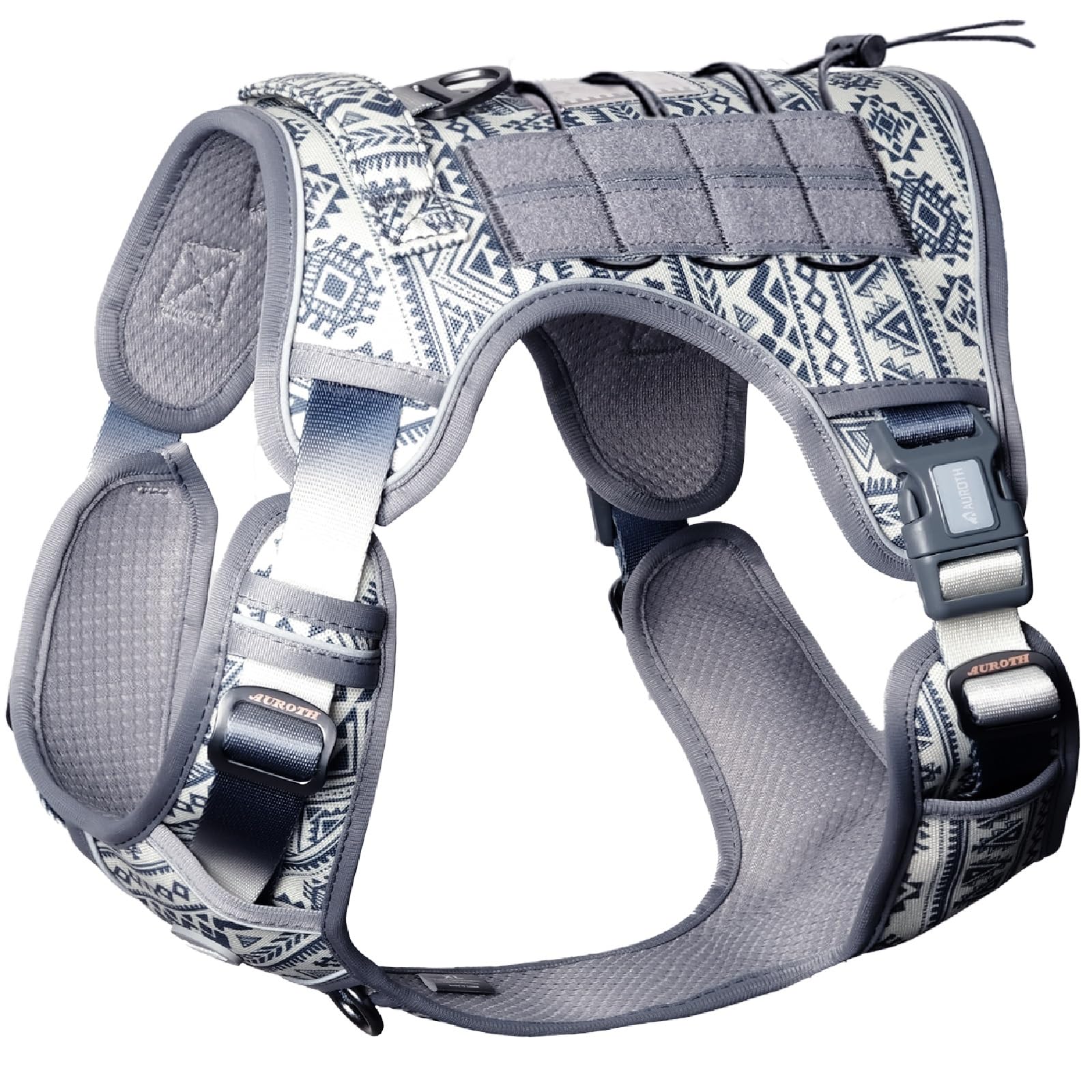AUROTH Tactical Dog Harness for Large Dogs No Pull Adjustable Pet Harness Reflective K22 Working Training Easy Control Pet Vest Military Service Dog Harnesses