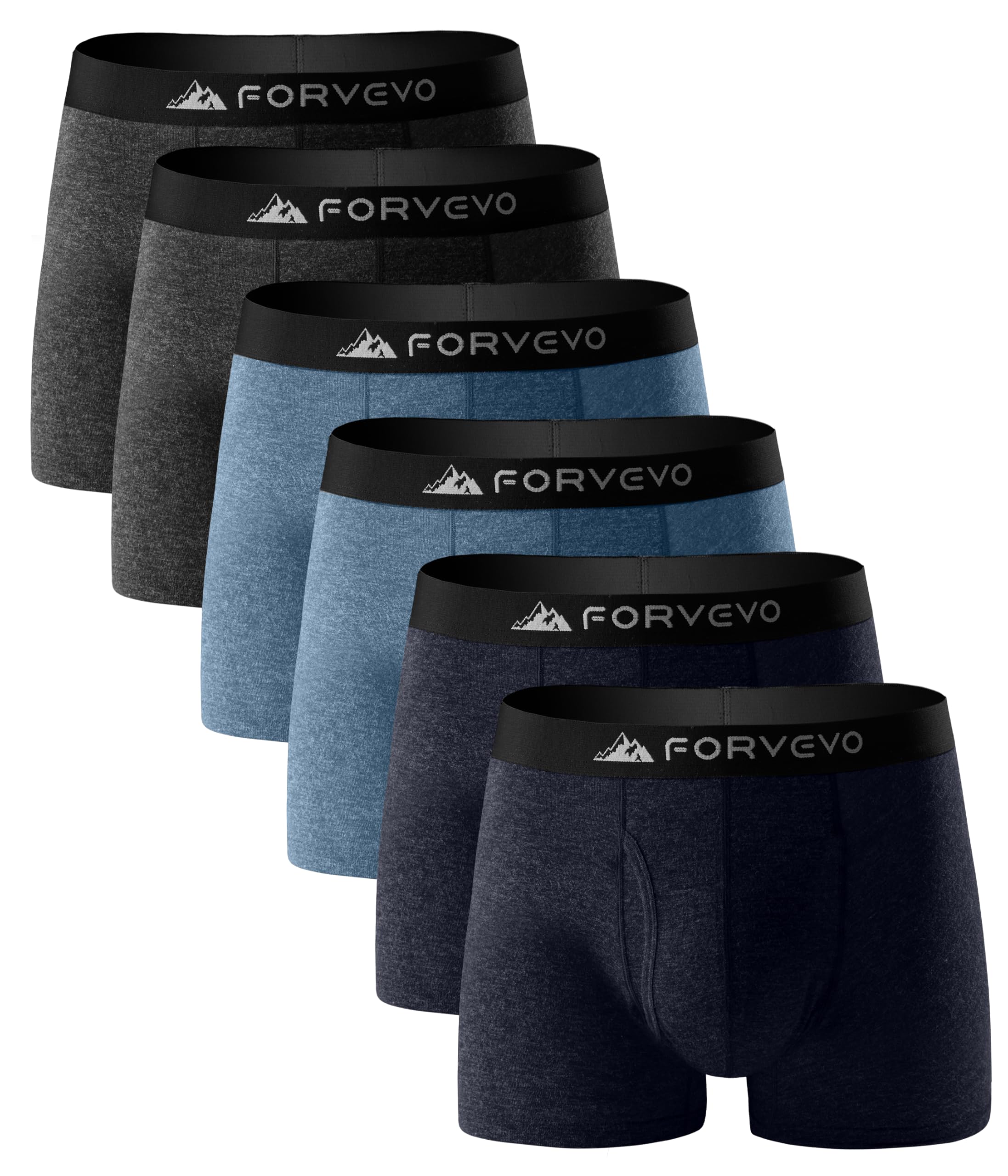Photo 1 of FORVEVO Mens Merino Wool Boxer Briefs, Wool Underwear for Men Pack, Breathable Soft Moisture Wicking Pouch Underwear with Elastic Waistband 6 Pack (Multicolor02, M)