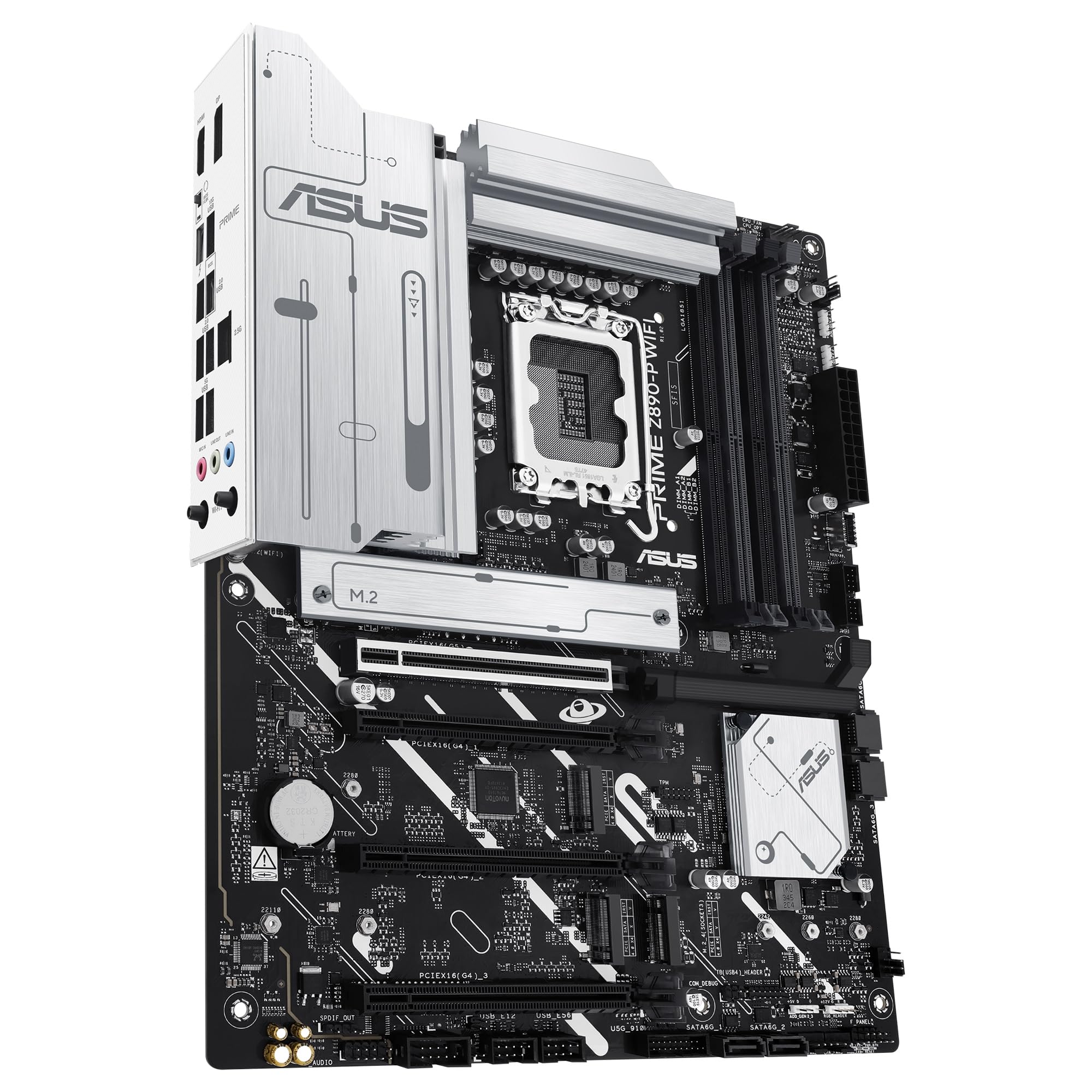 ASUS Prime Z890-P WiFi - Placa Base ATX, 14+1+2+1 (80A) etapas de Potencia, DDR5, PCIe 5.0 Compatible con GPU de última generación, Puerto Thunderbolt 4 USB Tipo-C, Wi-Fi 7, Antena Q