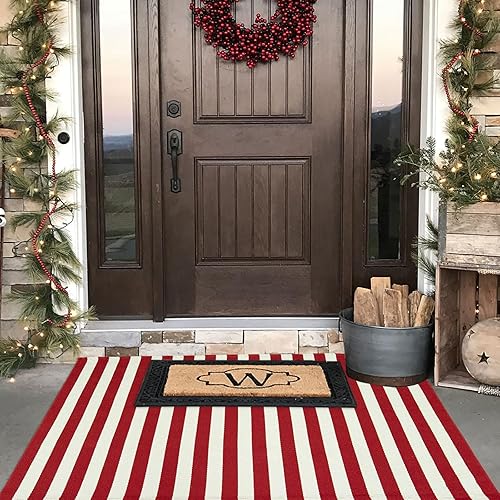 Vista 39 de Alfombra de exterior blanca y negra de 3 x 5 pies, alfombra de algodón tejida a mano, lavable a máquina, para interiores y exteriores, alfombra