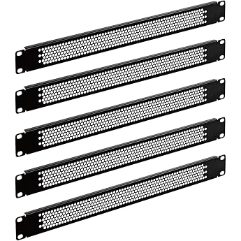Tecmojo 1U Blank Panel Rack Mount Plate for 19 Server Cabinets Network Cabinets Enclosures and Racks Black Perforated Pack of 5