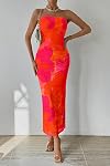 PRETTYGARDEN Robe d'invitée de mariage d'été pour femmes Tube sans pli Top Maxi Bodycon Long Floral Mesh Beach Robes de fête de vacances