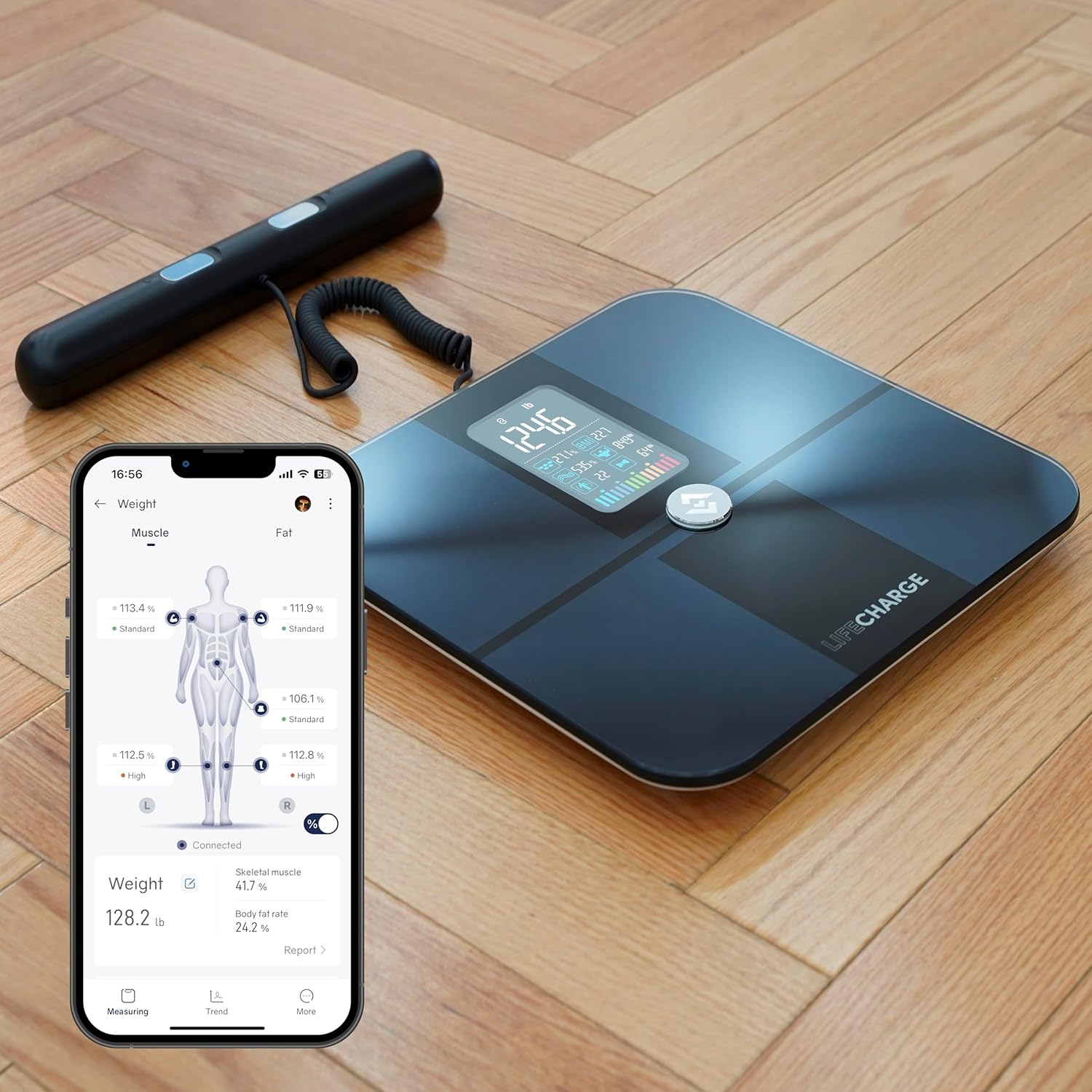 LifeCHARGE 8 Electrode Smart Body Fat Scale 2 PRO Scales for Body Weight and Fat. Large Display BMI Digital Weight Scale, Full Body 29 Composition Analyzer with Report, Accurate Bathroom Scale