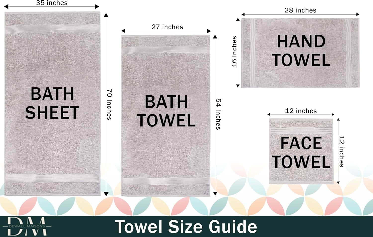 Chic Light Grey 6-Piece Hand Towel Set - 100% Cotton, 16" x 28" - Soft, Absorbent, Ideal for Modern Bathrooms - Perfect for Daily Use – Stylish Bathroom Essential