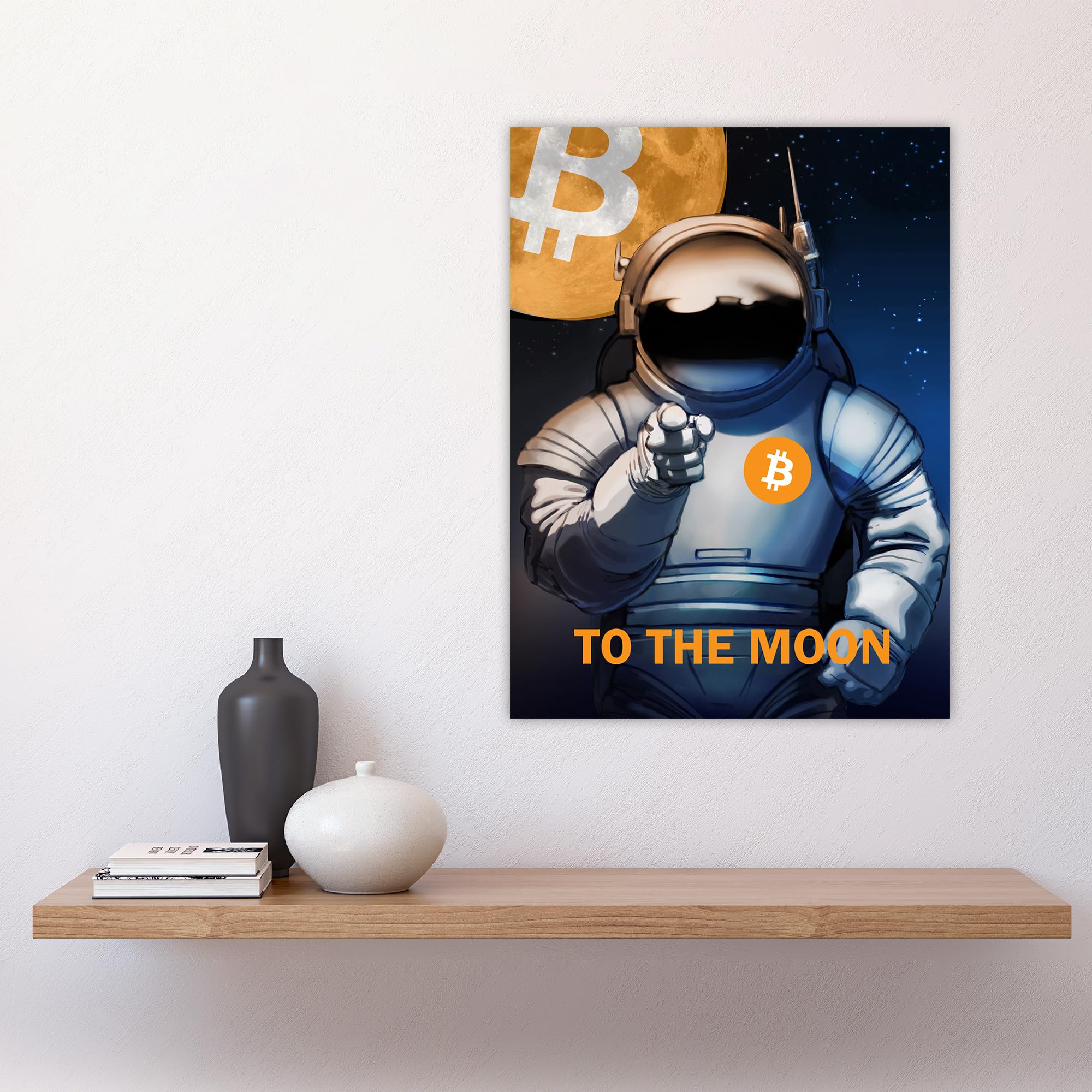 Amazon.com: Artery8 Bitcoin To Moon Crypto Astronaut Satoshi Man Cave Large  Wall Art Poster Print Thick Paper 18X24 Inch: Posters & Prints