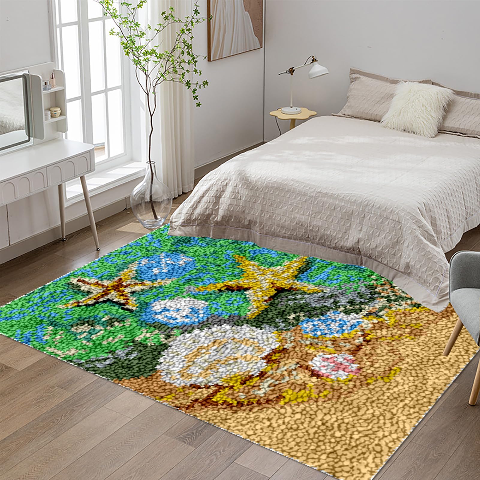 Tehocwiz Large Latch Hook Kits for Adults, Rug Making Kit For Adults Beginners, Pre-Printed Pattern Rug Making Kit, Tapestry Kits Rug for Beginners, Latch Hook Rug Kits Embroidery Carpet 38x52 cm โ image 1