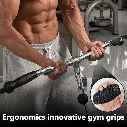 Miniatura 7 de Puños de goma para entrenamiento con pesas, agarre ergonómico de entrenamiento para levantamiento de pesas, hombres y mujeres, guantes de gimnasio,