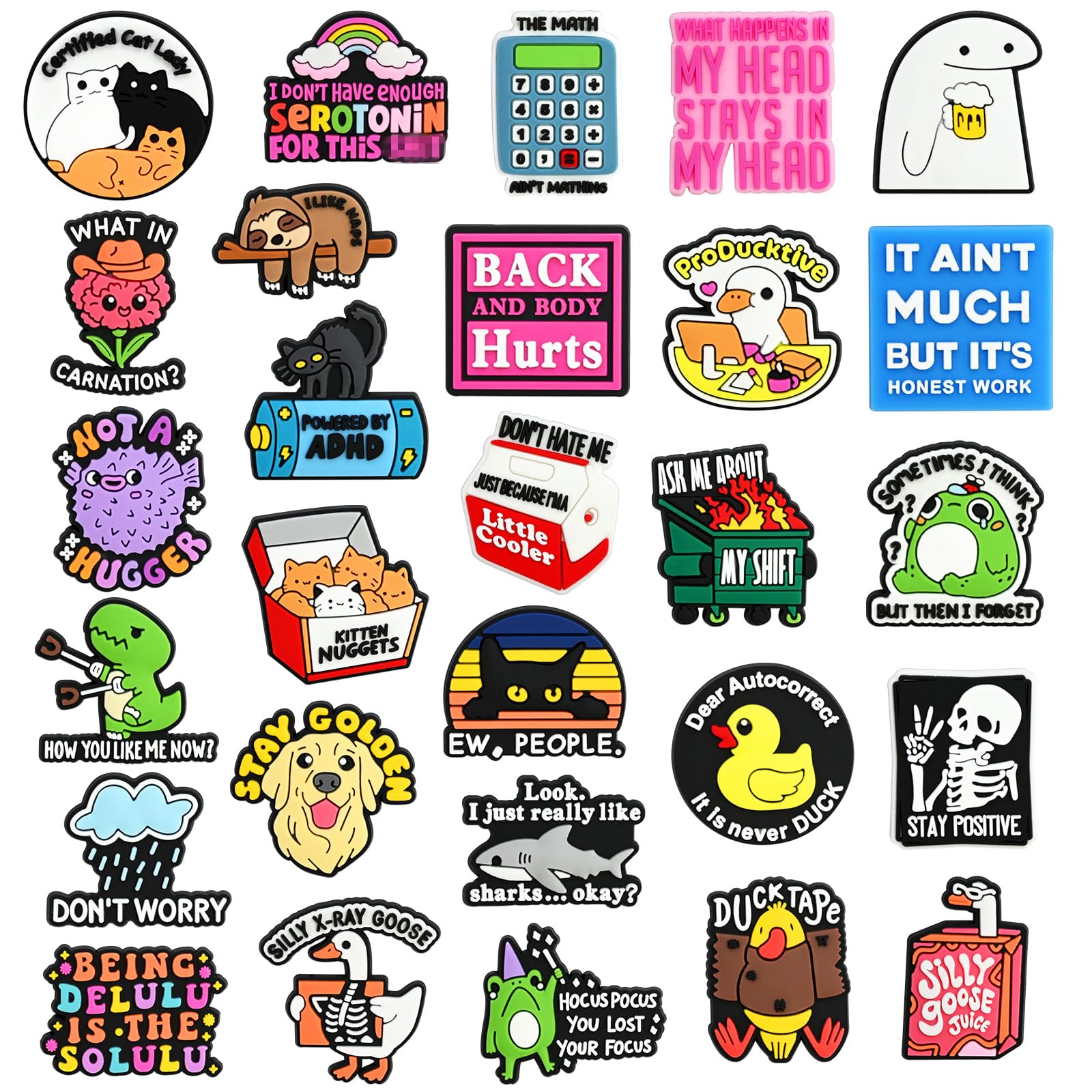 Cute Pins Bulk,Funny Backpack Pin Lapel Badge Pins Set for Jackets,Hats,Backpack