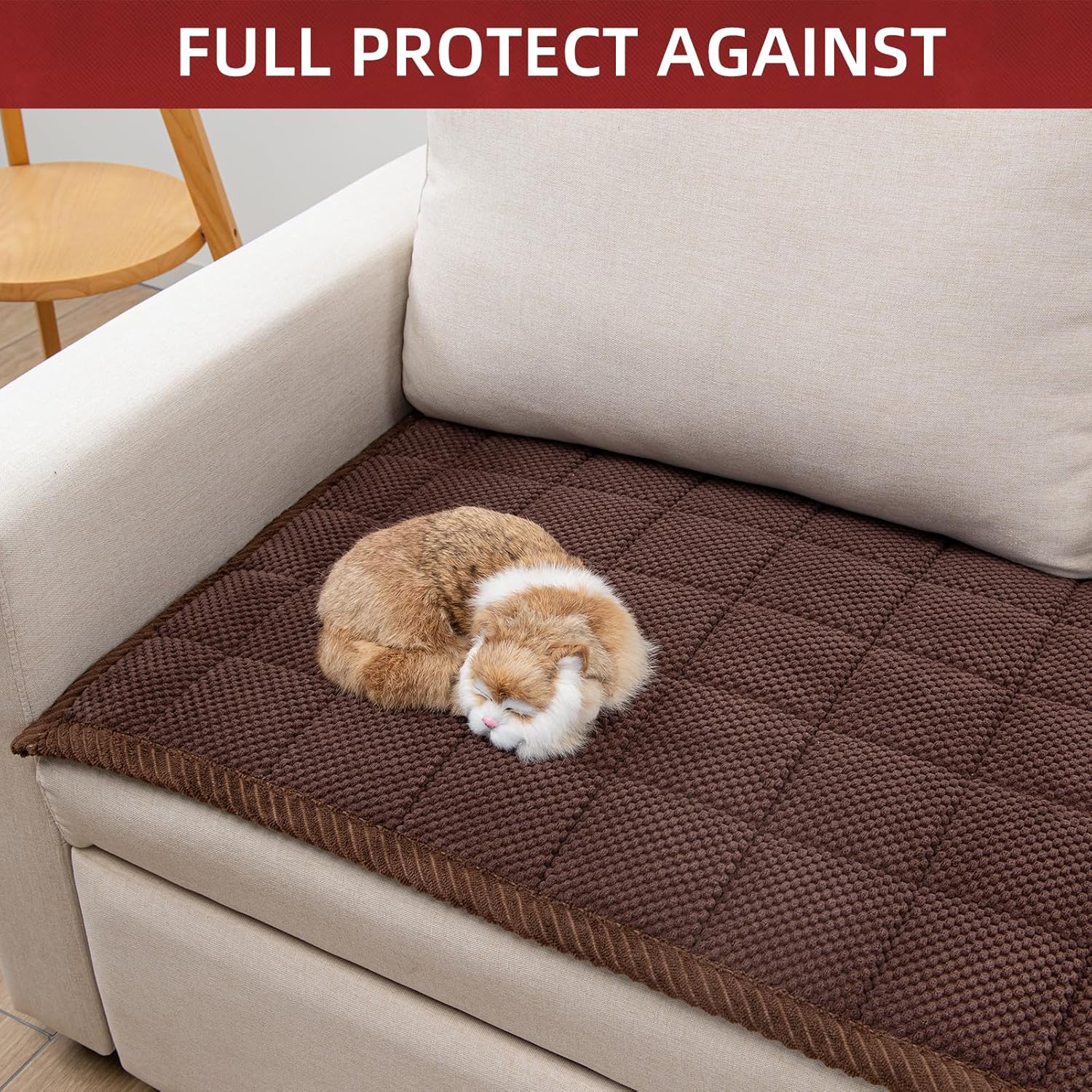 Pet Couch Covers,Couch Cover for Dogs Washable,Anti Slip Dog Sofa Covers Couch Protector Sofa Mat,Seat Cover,Dog Mat,Pet Pad for Furniture 1 Piece (Brown, 21''x63''/Rectangular)