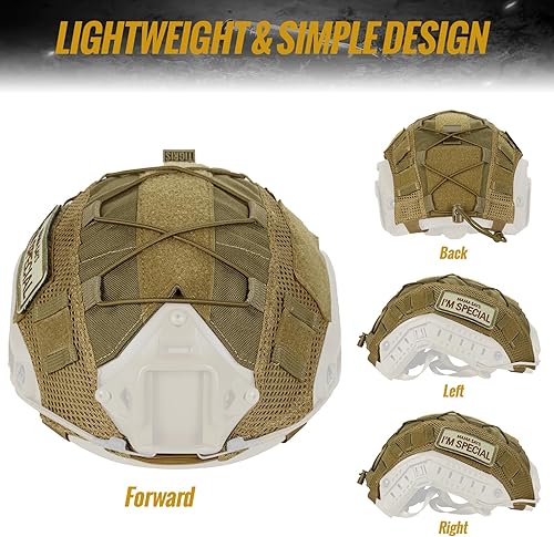 Miniatura 3 de OneTigris Funda para casco, cubierta táctica de tela multicámara para casco rápido en talla L o ML, XL o LXL, casco de golpes en talla XL o LXL -