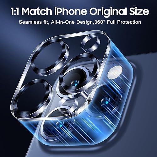 Miniatura 5 de UniqueMe Protector de lente de cámara compatible con 3 unidades de iPhone 15 ProiPhone 15 Pro Max, protección contra caídas Ultra duradero