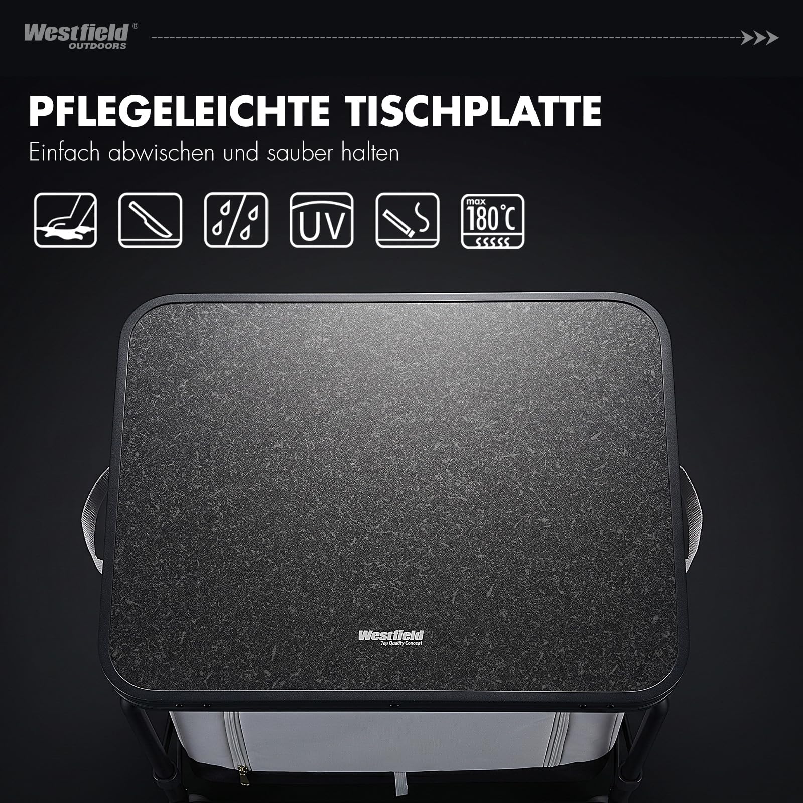 Westfield Outdoors Modulor I+, Campingschrank Faltbar, Campingküche Klappbar mit Tragetasche, Faltschrank Klappschrank viel Stauraum Tragbar für Camping, Balkon, Terrasse