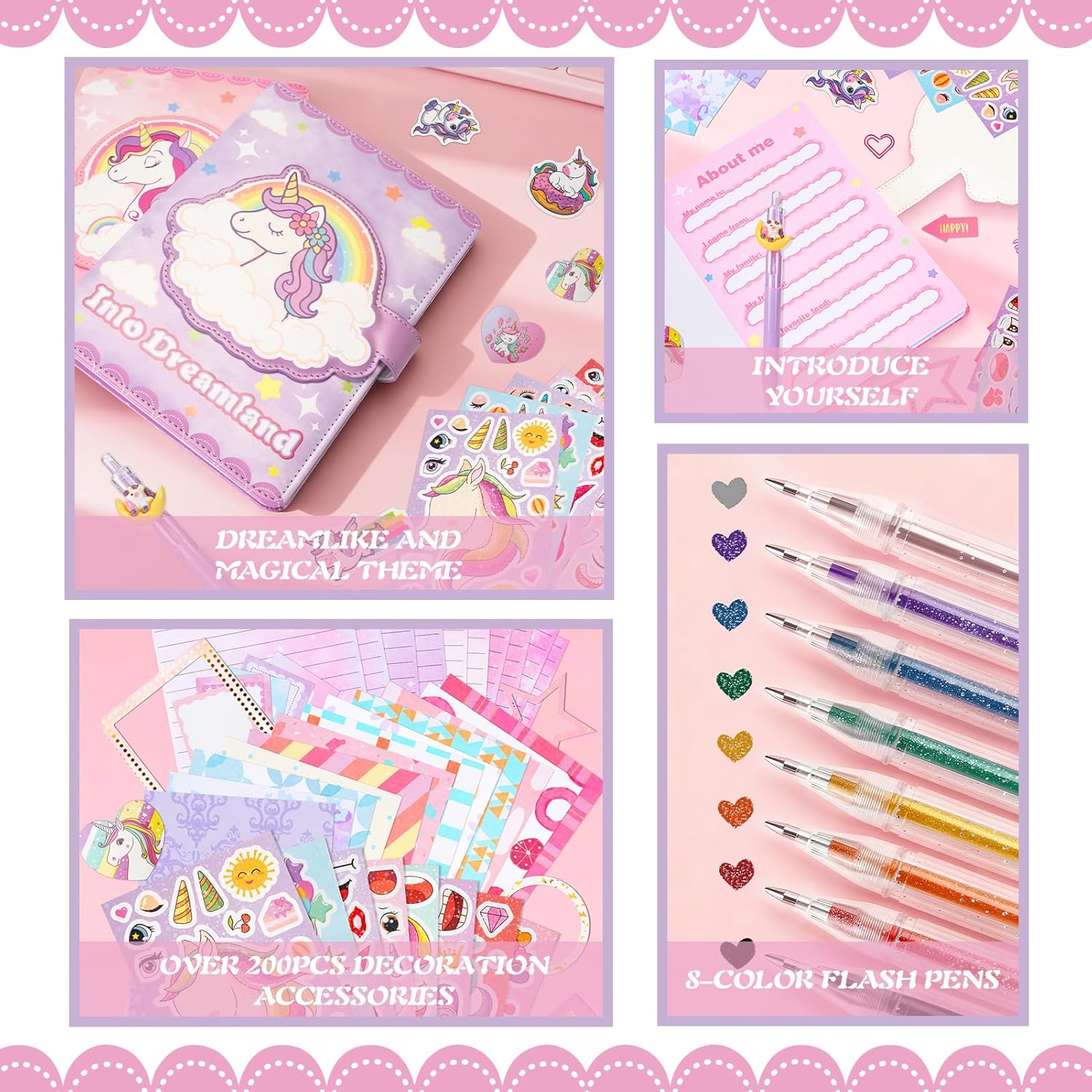 QIYVLOS 2 Pack DIY Journal Kit for Girls, Journaling Diary Gifts for Teen Girls 8-13, Arts and Crafts Birthday Stationary Set Toys for Ages 8-13 & Ages 8 9 10 11 12 13 14 Year Old - Image 5