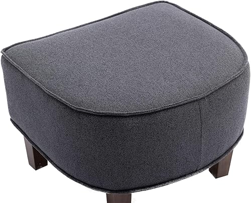 Miniatura 6 de Silla decorativa con otomana y almohada, carga de 300 libras de mediados de siglo, moderno sofá tapizado con patas de madera y cómodos brazos