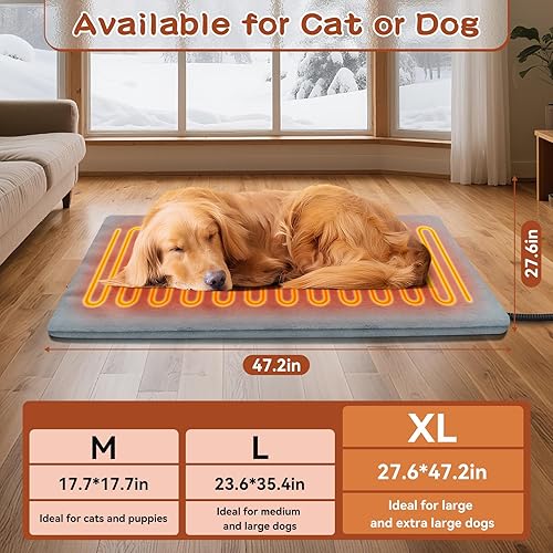 Miniatura 2 de Almohadillas térmicas para mascotas para gatos y perros al aire libre en interiores, 17.7 x 17.7 pulgadas, almohadilla térmica para cachorros y