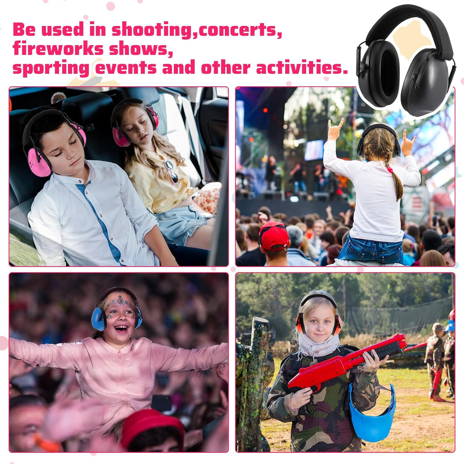 Amylove 18 Pcs Kids Ear Protection Noise Cancelling Headphones Noise Reduction Ear Muffs 27dB Hearing Protection (8 Colors) - Image 7