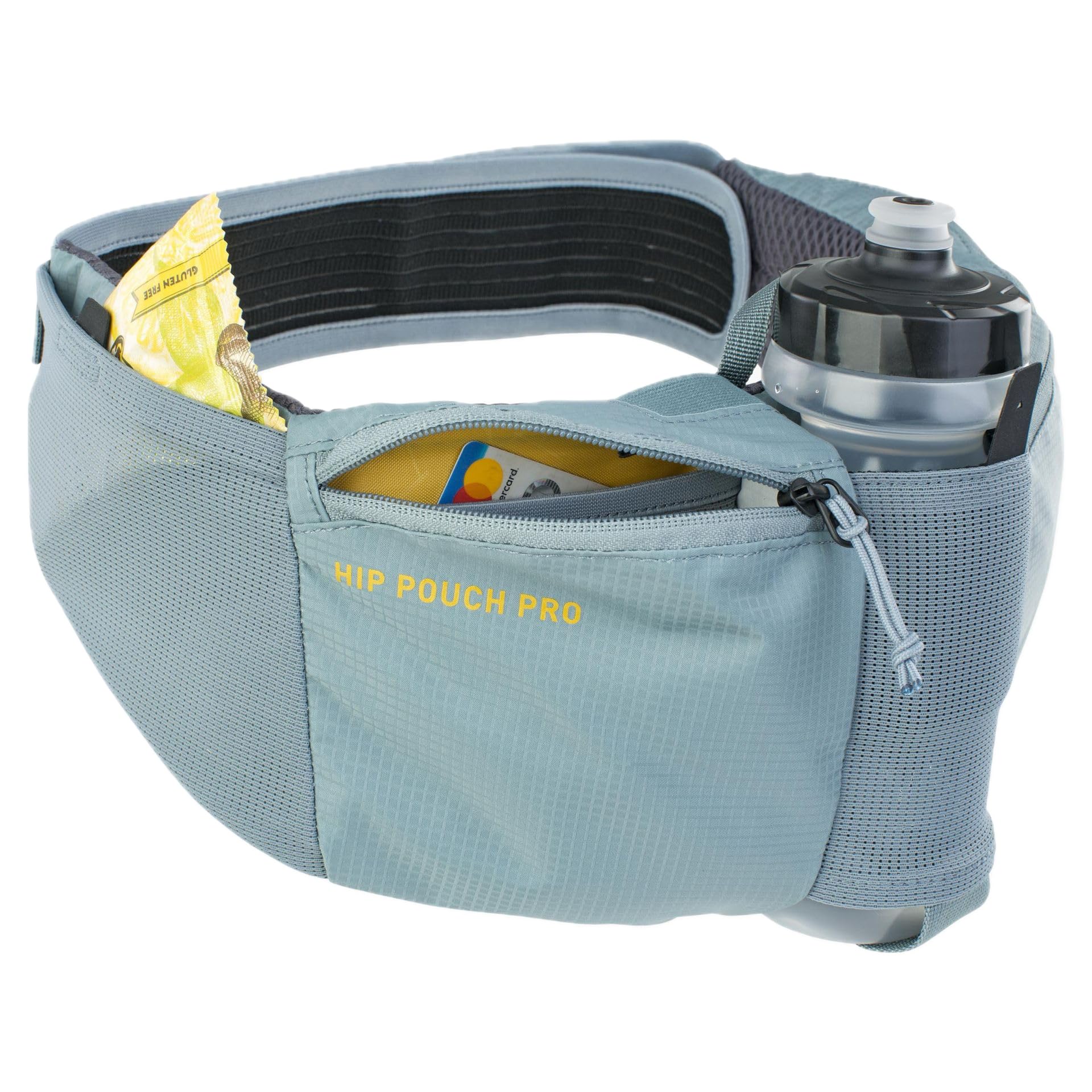 EVOC Hip Pouch Pro Sacoche Ventrale Sacoche Ventrale pour Les randonnées à vélo et Les sentiers (capacité de 1,5l, y Compris 550 ML Drink Bottle, 2 Poches de Ceinture Ventrale), Gris Acier
