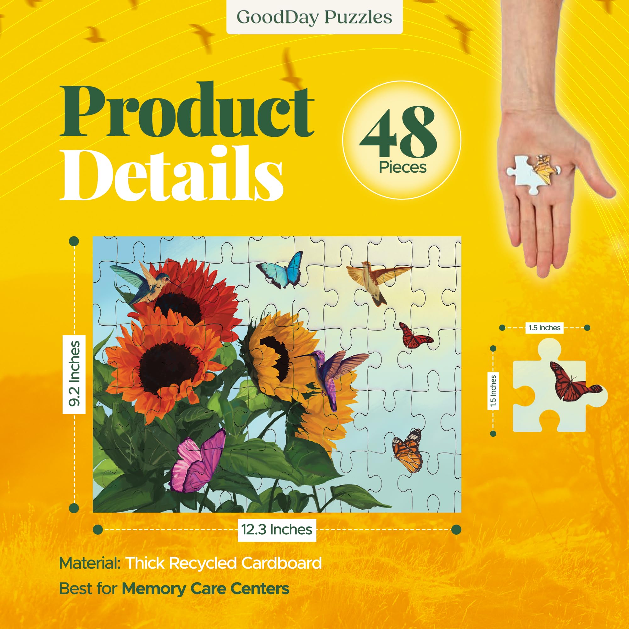 Large Piece Jigsaw Puzzle - Summer Bloom (48 Pcs) -2 Large Piece Jigsaw Puzzle - Summer Bloom (48 Pcs) -2