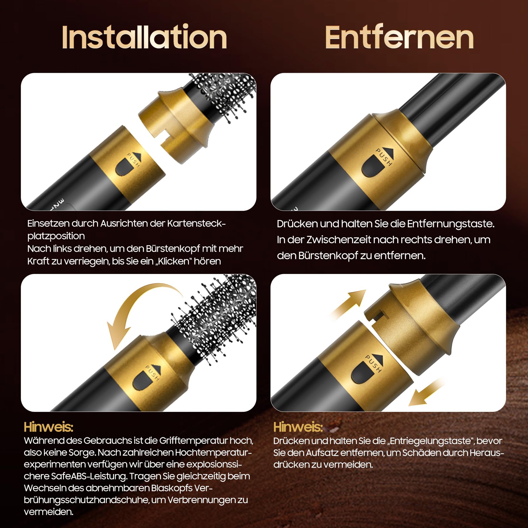 Hair Styler Set Airstyler 5 in 1 con spazzola rotonda per capelli, spazzola ad aria calda, spazzola termica Airflow, ferro arricciacapelli automatico, volume spazzola per asciugacapelli, per